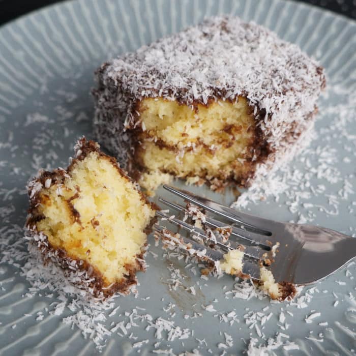 Lamingtons on a plate